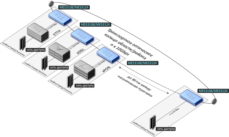 Оптическое кольцо 10Gbps